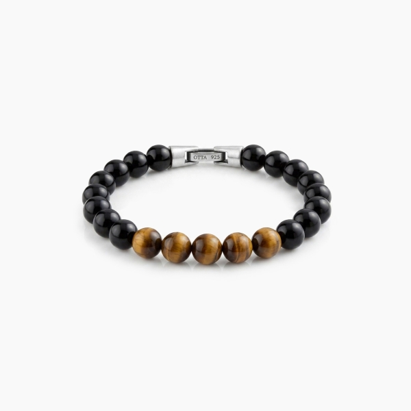Onyx & Tiger Eye Stone Spiritual Beads Bracelet-8mm