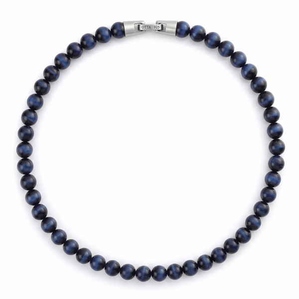 Blue Tiger Eye Stone Spiritual Beads Necklace-8mm