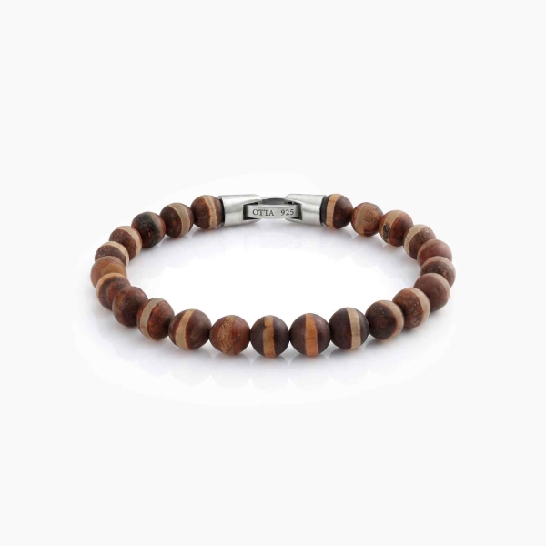 Brown Tibetan Agate Beaded Bracelet-8mm