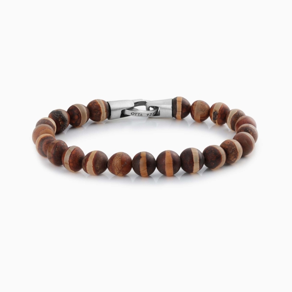 Brown Tibetan Agate Beaded Bracelet-8mm