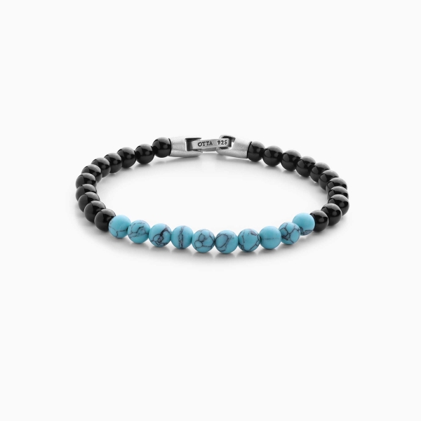 Onyx & Turquoise Stone Spiritual Beads Bracelet-6mm