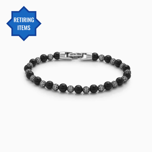 Onyx&Zircon Stone Spiritual Beads Bracelet-6mm