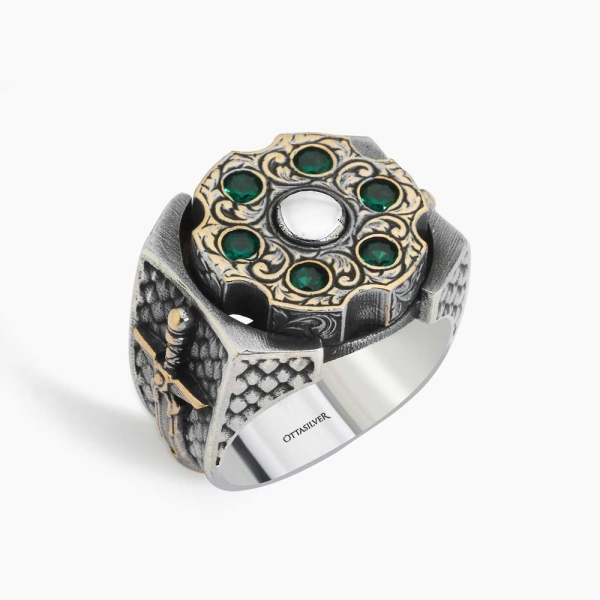 Emerald Stone Silver Ring