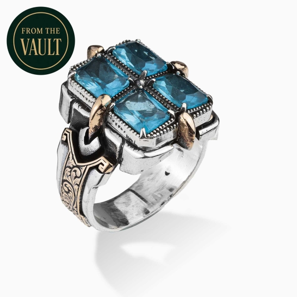 Silver Ring with Aquamarine Stone 
