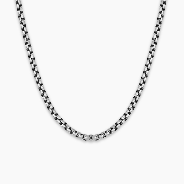 Round Box Chain Italian Silver - 4 mm