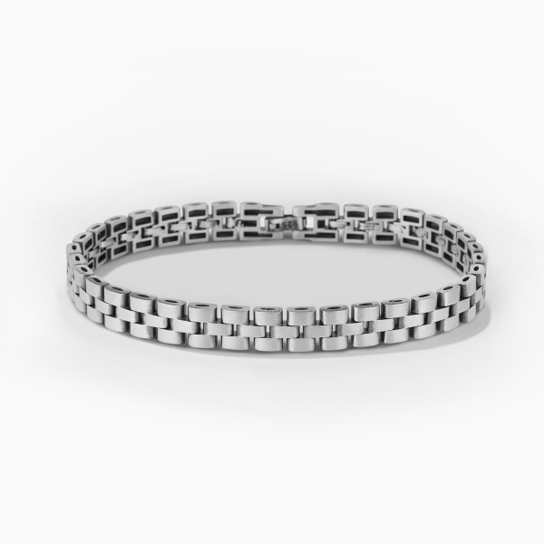 Classic 3 Row Silver Rolex Style Bracelet