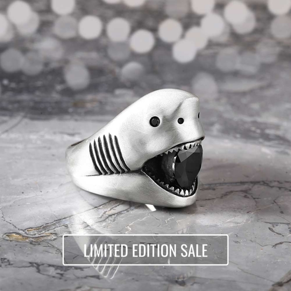 Black CZ Jaws Ring