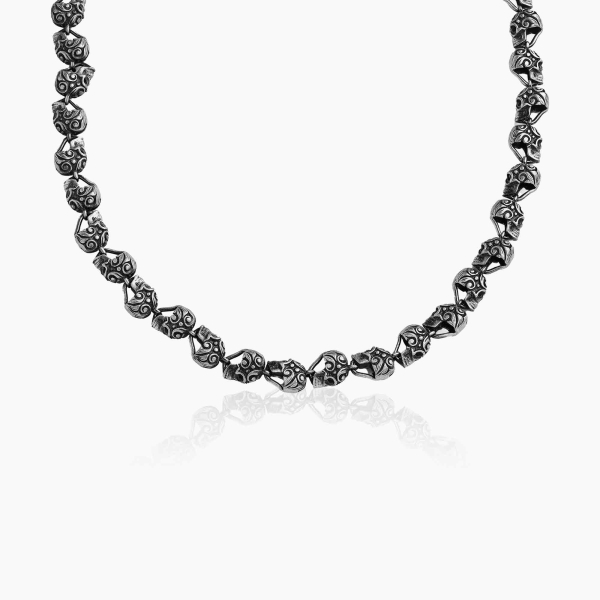 Skull Design Silver Necklace