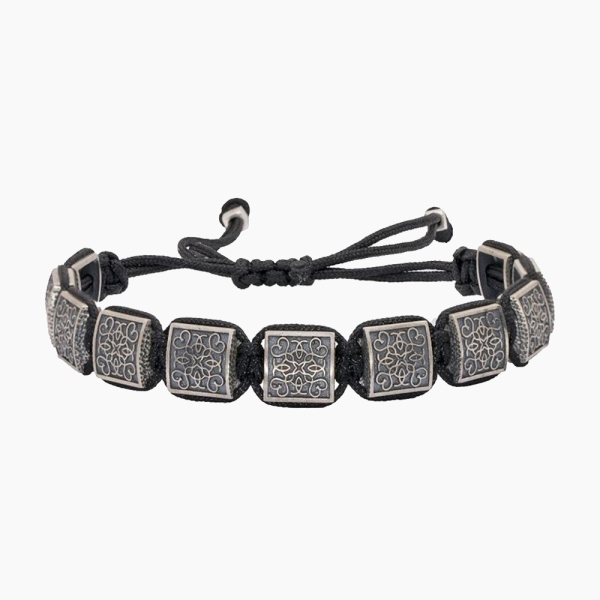 Special Design Men's Silver Macrame Bracelet