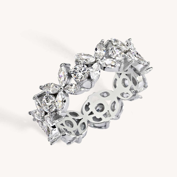 Flower Design Infinity Ring