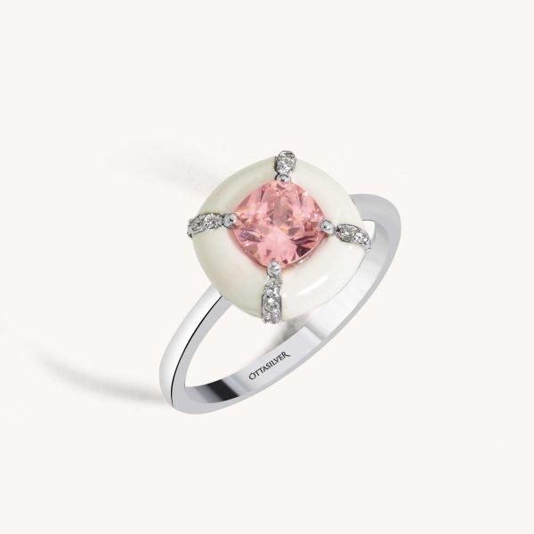 Enamel Border Pink Baguette