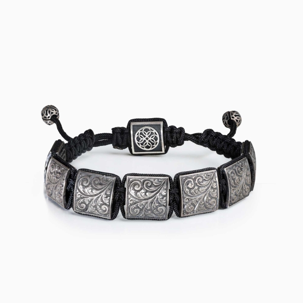 Silver Bracelet with Black Zircon