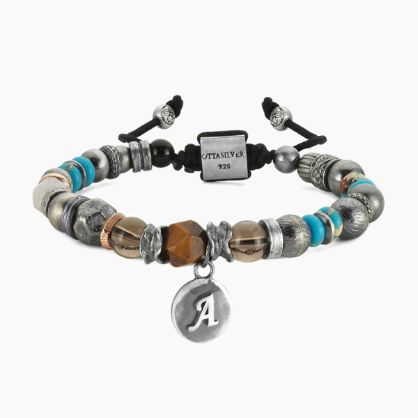 One Letter Silver Bracelet