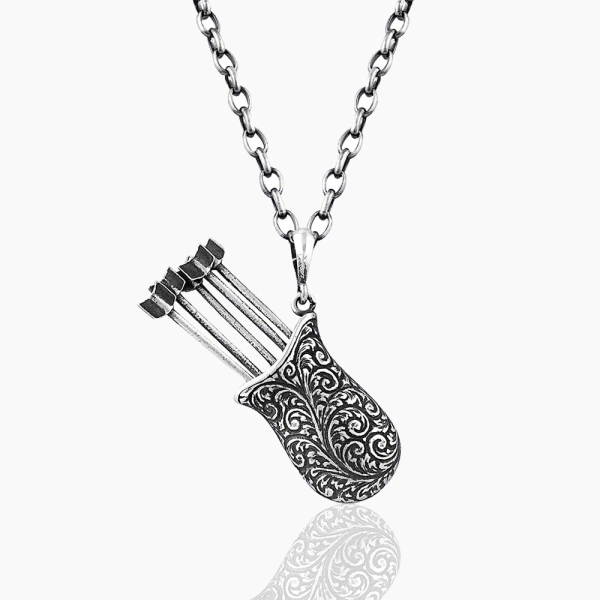 Sterling Silver Arrow and Bow Pendant Jewelery