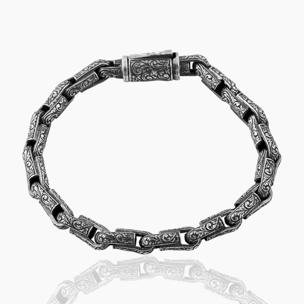 Hand-Engraved Silver Bracelet
