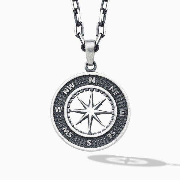 Silver Compass Necklace