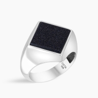 Modern Square Silver with Star Stone