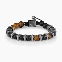 Tiger Eye & Black Onyx Beaded Bracelet