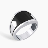 925K Silver Band with Black Onyx