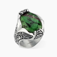 Blood Stone Silver Ring