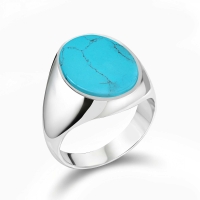 Minimalist Silver Ring with Turquoise Stone