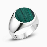Basic Sterling Silver with Malachite  Stone