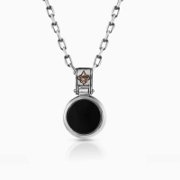 Black Onyx  Round Pendant
