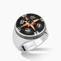 Compass Black Zircon Ring