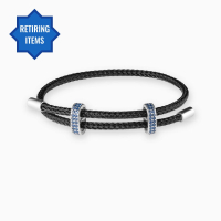 Silver Rope Bracelet with Blue Zircon Stones 
