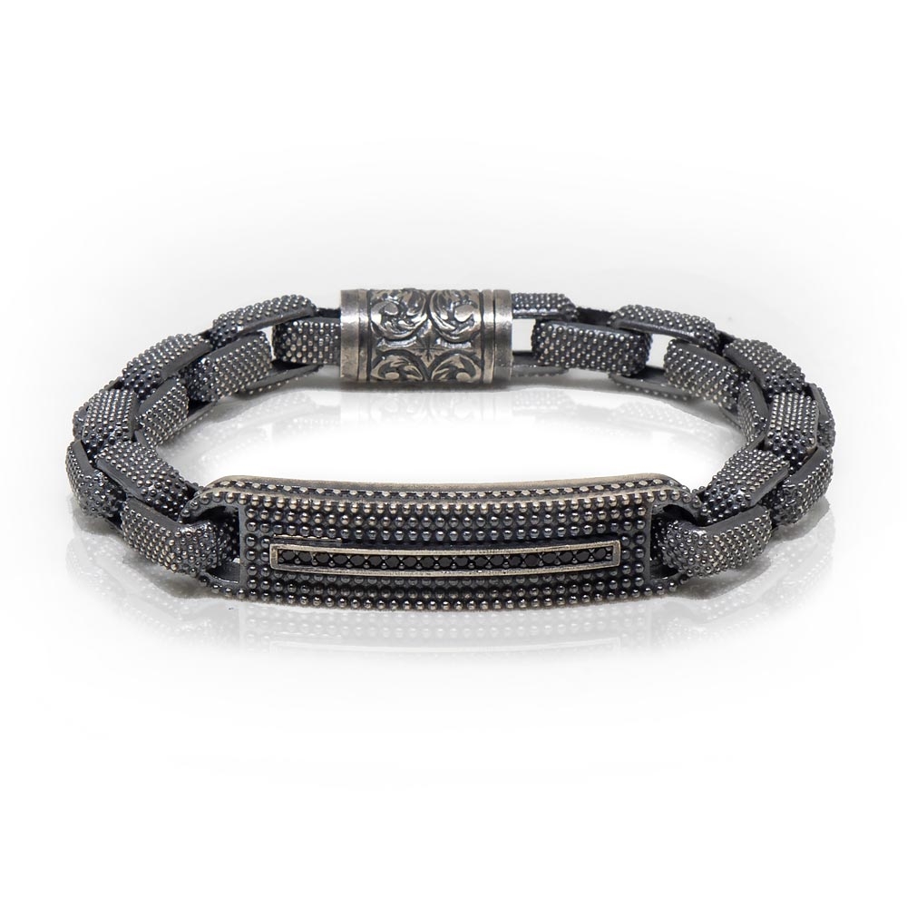 Sterling Silver Chain Bracelet With Zircon