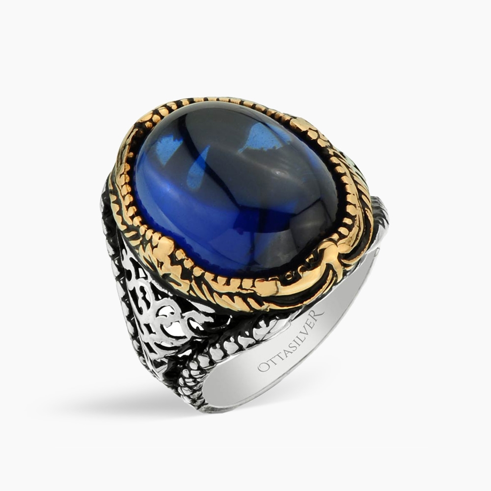 Sapphire Men's Ring with Sterling Silver