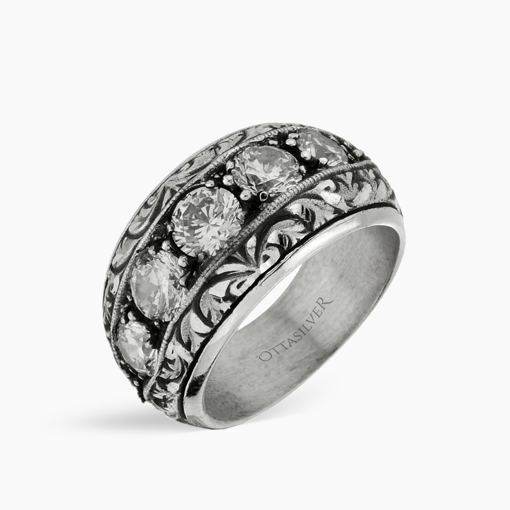 CZ Diamond Handmade Men's Ring