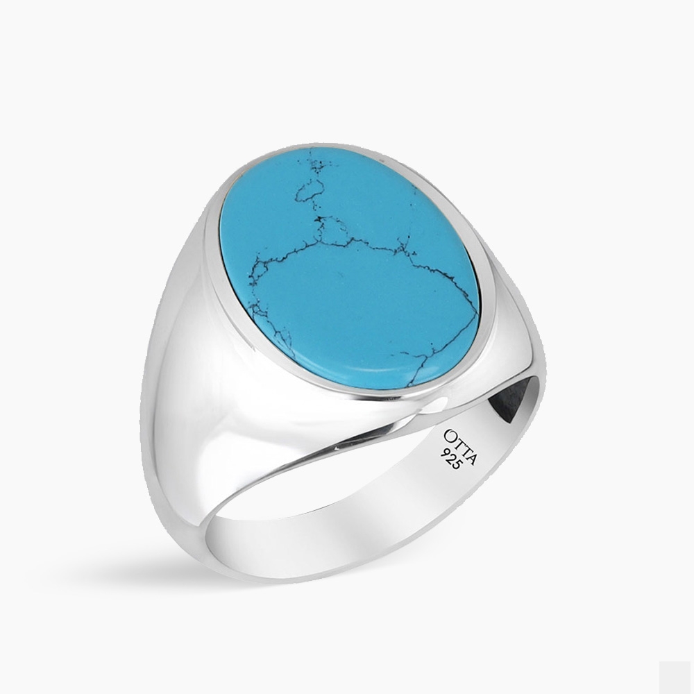 Minimalist Silver Ring with Turquoise Stone