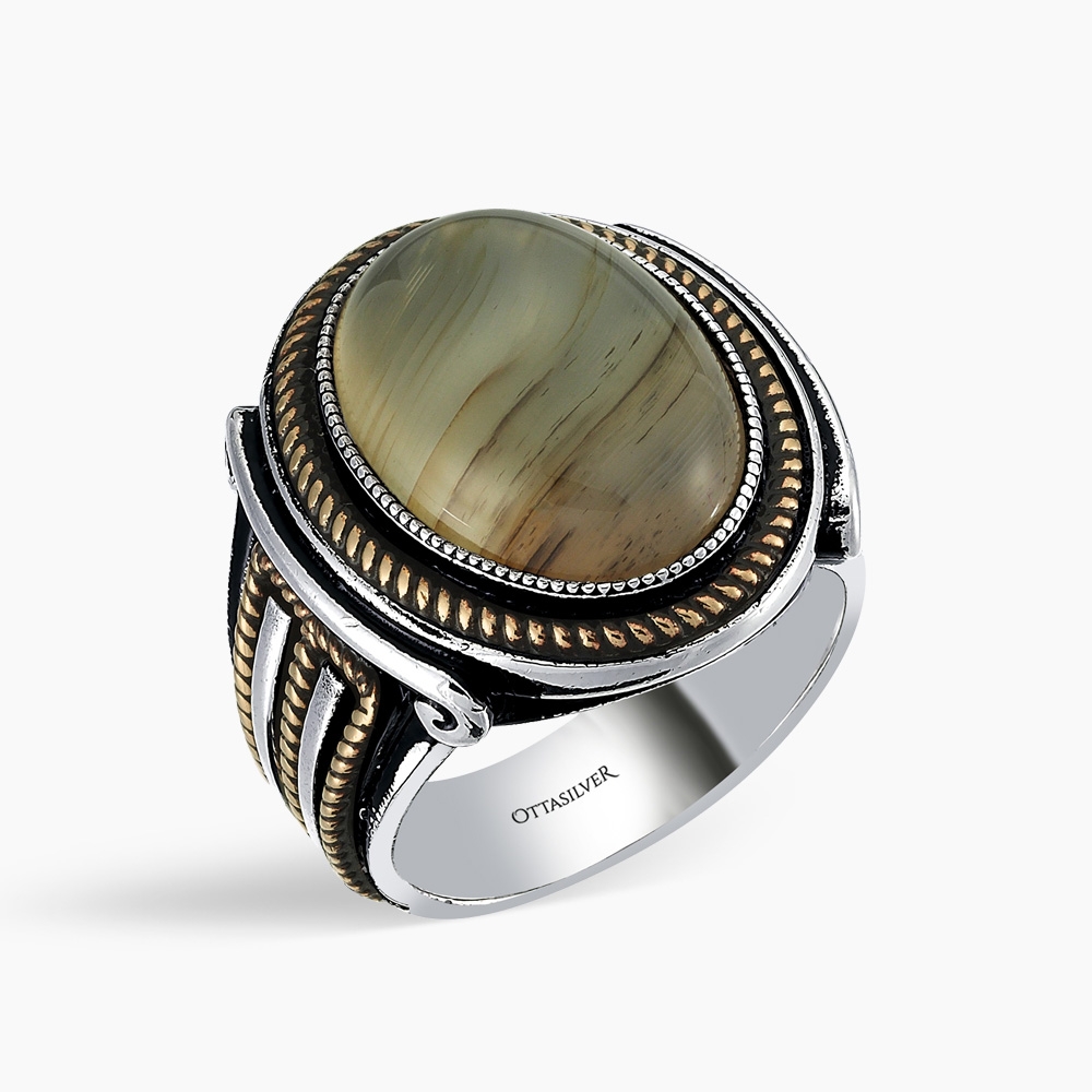 Silver Oval Men's Ring