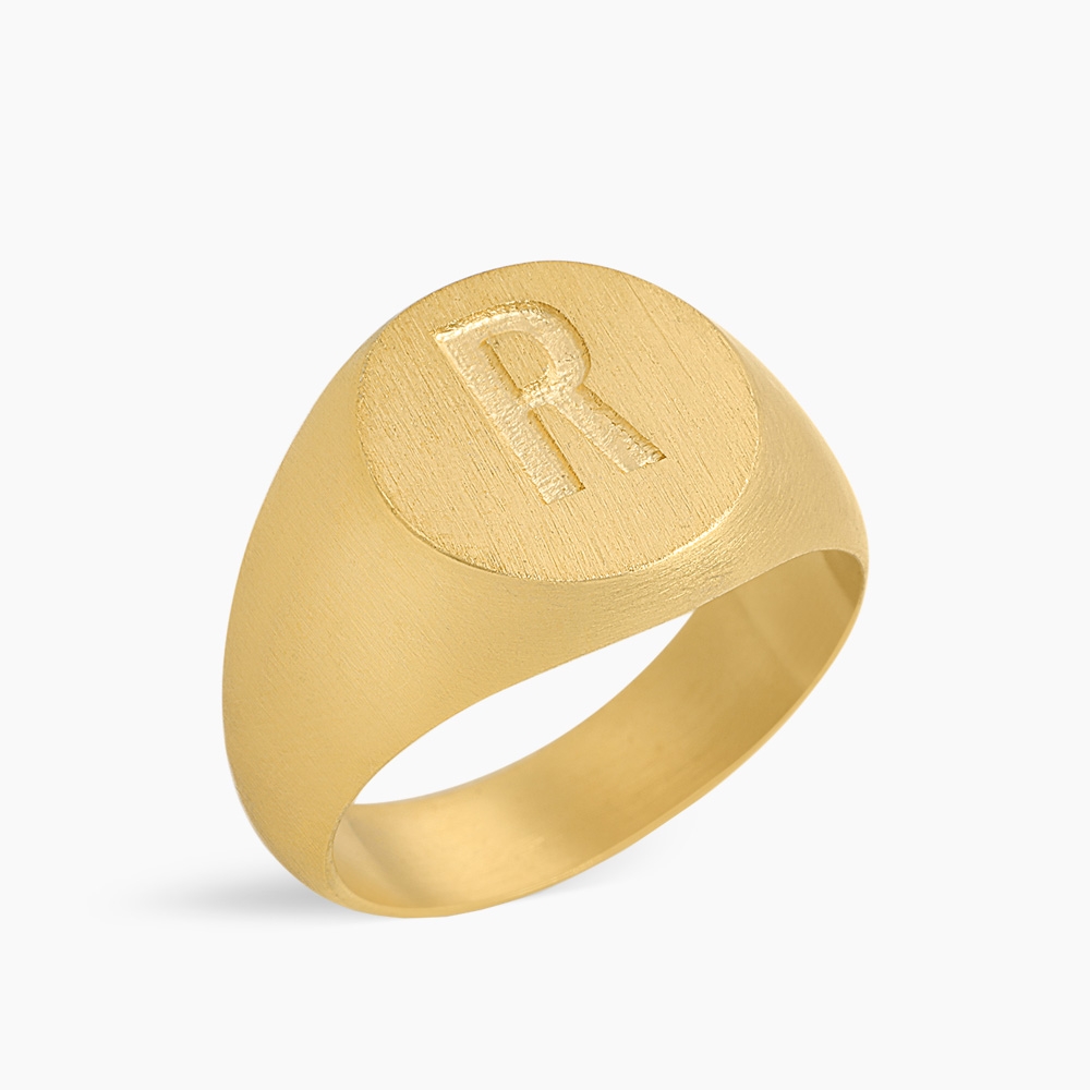 Personalized Pair Ring Round Gold-Plated