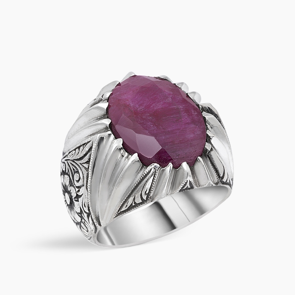 Ruby Stone Silver Ring