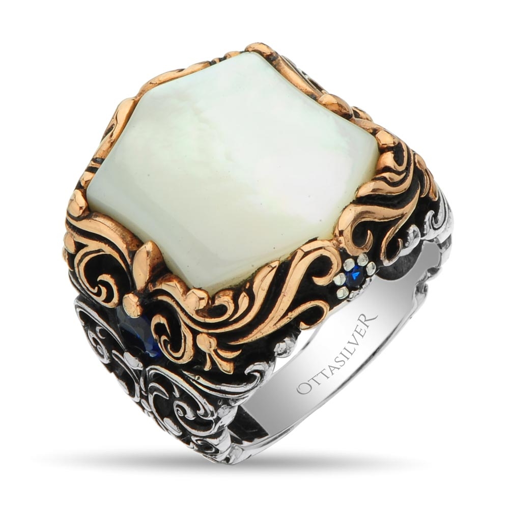 Mother of Pearl Stone Silver Ring