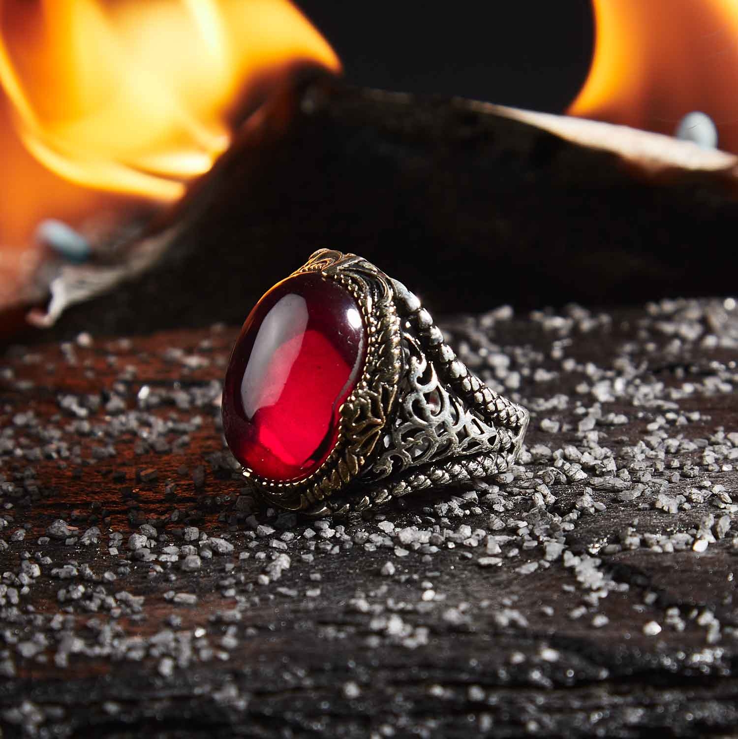 FANSING Men Rings, Imitation Red Agate Ring India | Ubuy