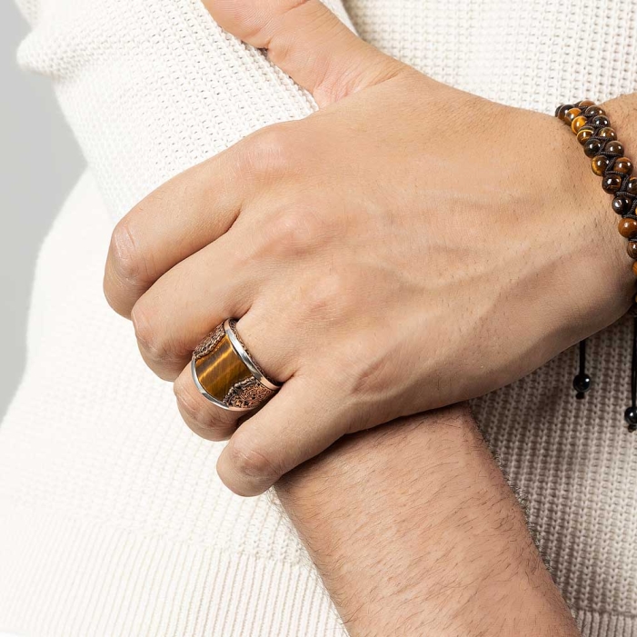 TOMWOOD Tiger Eye 56 TOM WOOD】Joe Ring Tiger Eye タイガーアイ