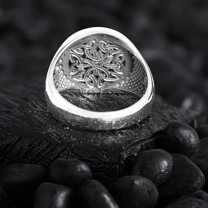Basic Sterling Silver with Round Blue Pearl Stone