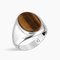 Basic Sterling Silver Ring with Tiger Eye