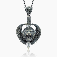Lion's Head 925 Sterling Silver Pendant Necklace
