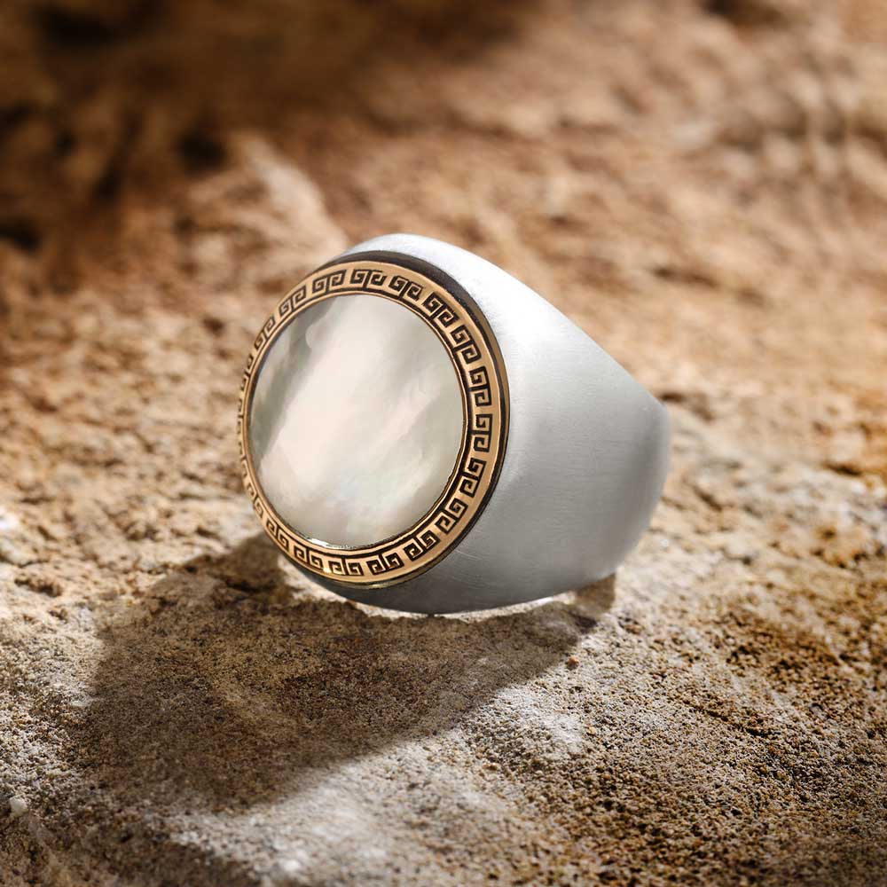 Natural South Sea Pearl Gemstone Men's Ring - Shraddha Shree Gems