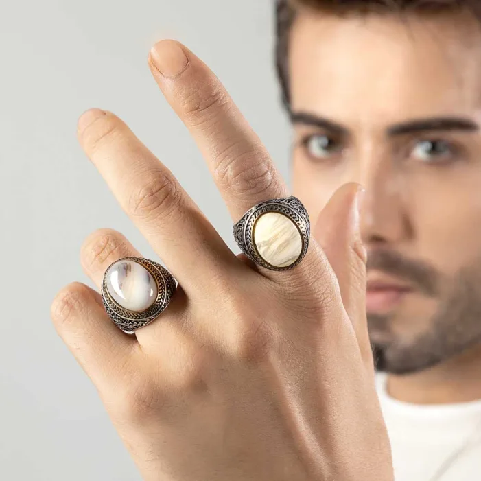 Mother of Pearl Silver Ring