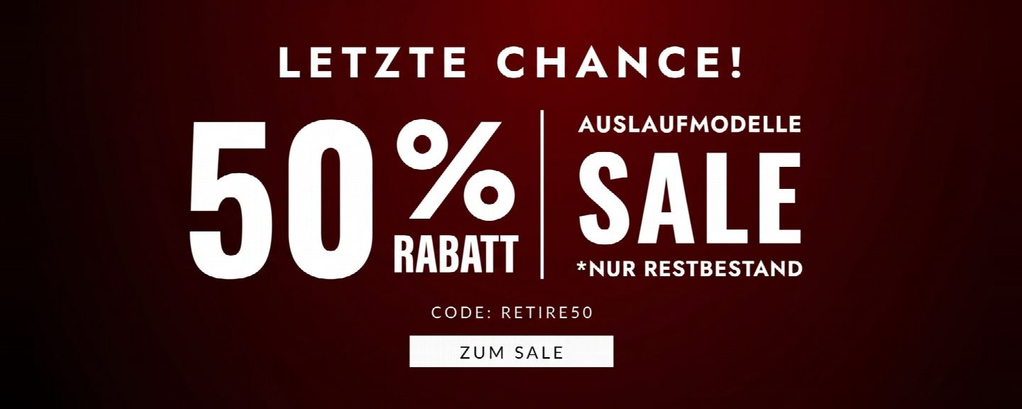Auslaufmodelle – 50 % Rabatt
